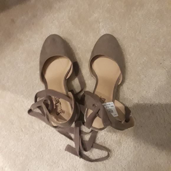 Wedge heeled lace up leg or wrap around ankle espadrilles - Picture 2 of 4